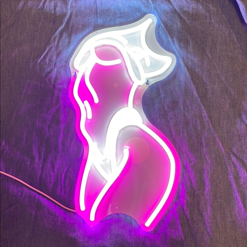 Neon LED Art Light - Pink and White woman’s body new